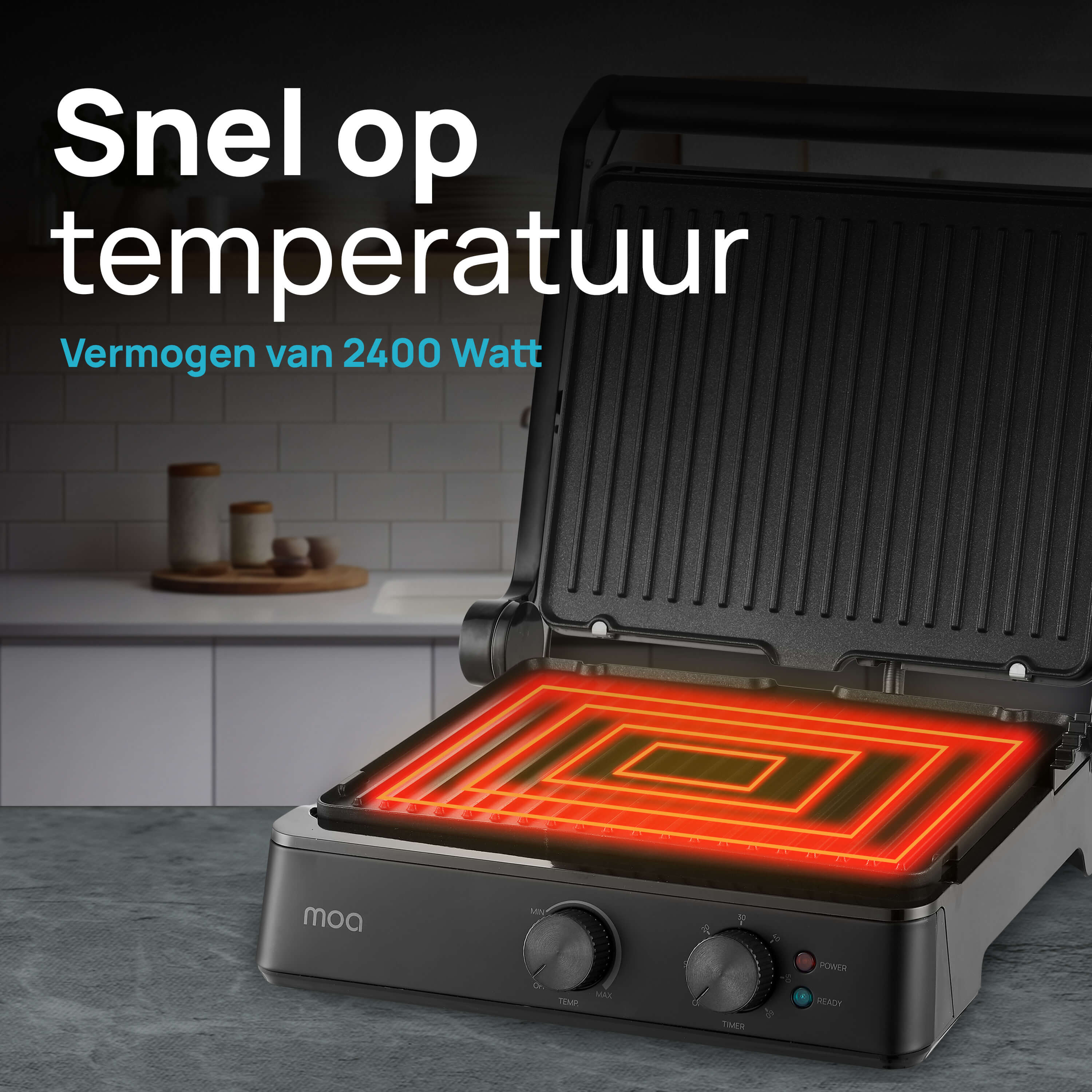 MOA Contactgrill - Zwart - CG24B