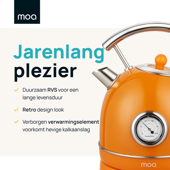 MOA Retro Waterkoker - Oranje - EK4TO