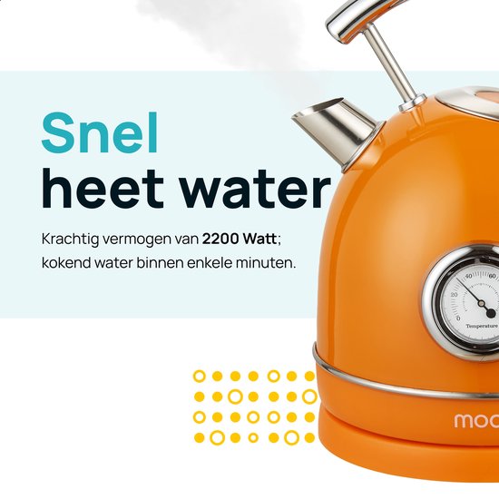 MOA Retro Waterkoker - Oranje - EK4TO