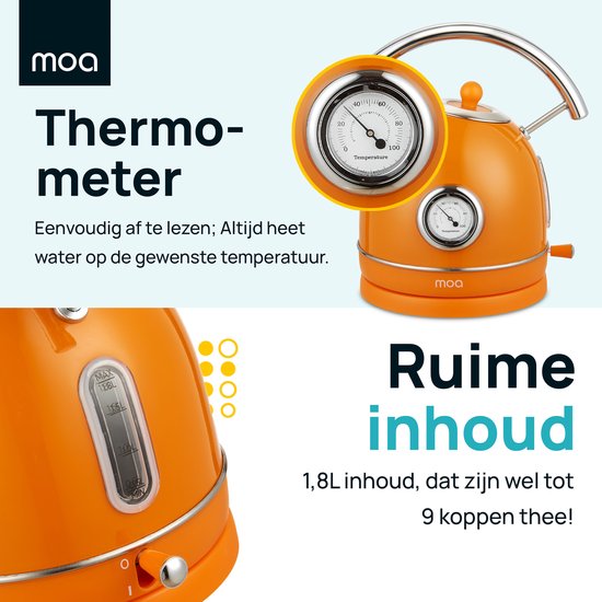 MOA Retro Waterkoker - Oranje - EK4TO