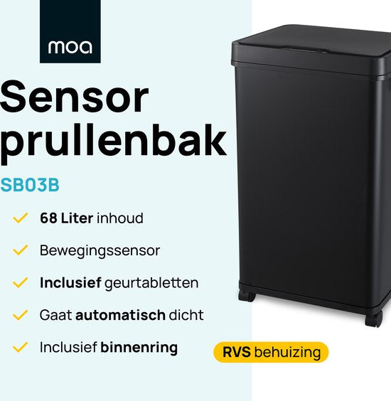 MOA Sensor Prullenbak - Zwart - SB03B