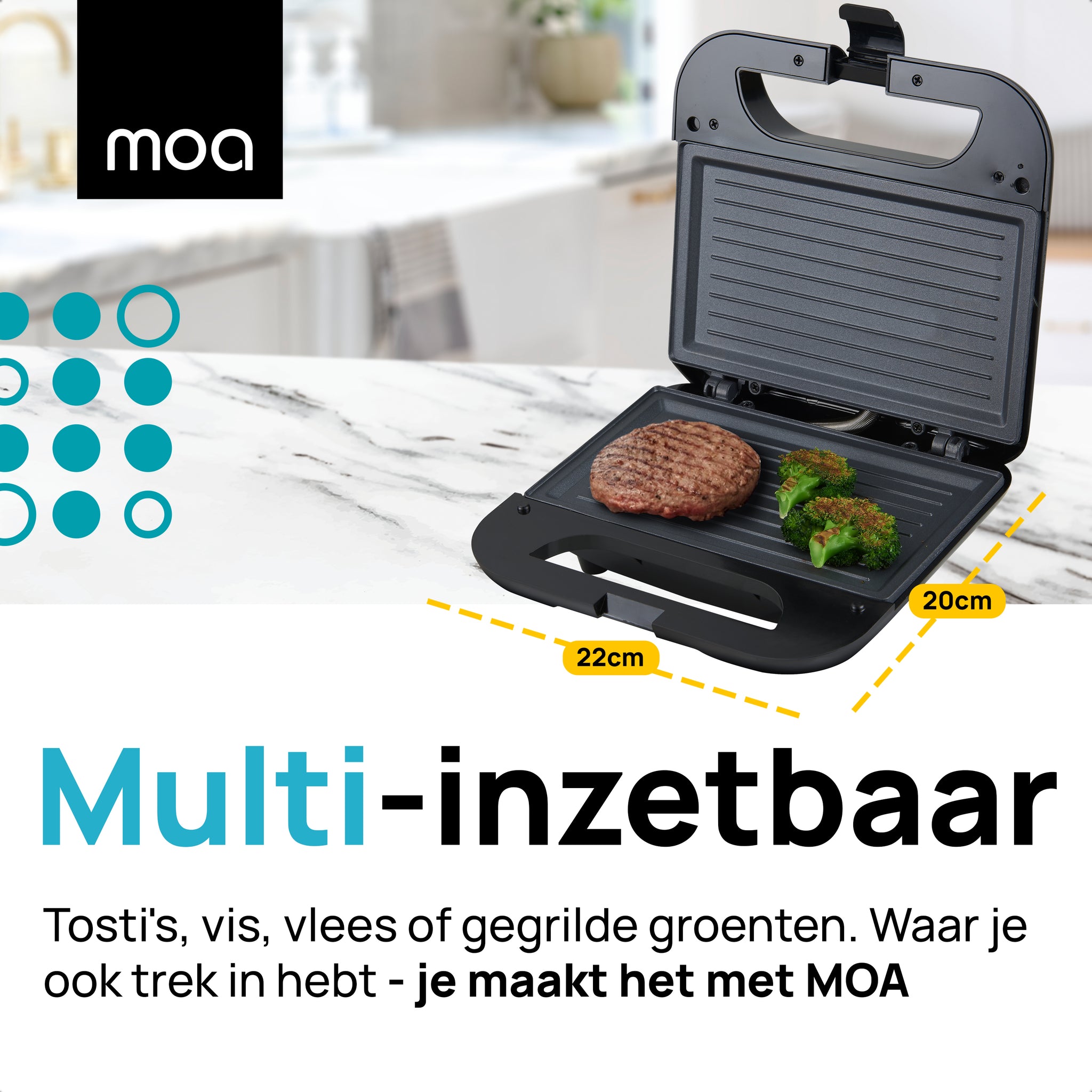 MOA Tosti apparaat - Zwart - SM01B