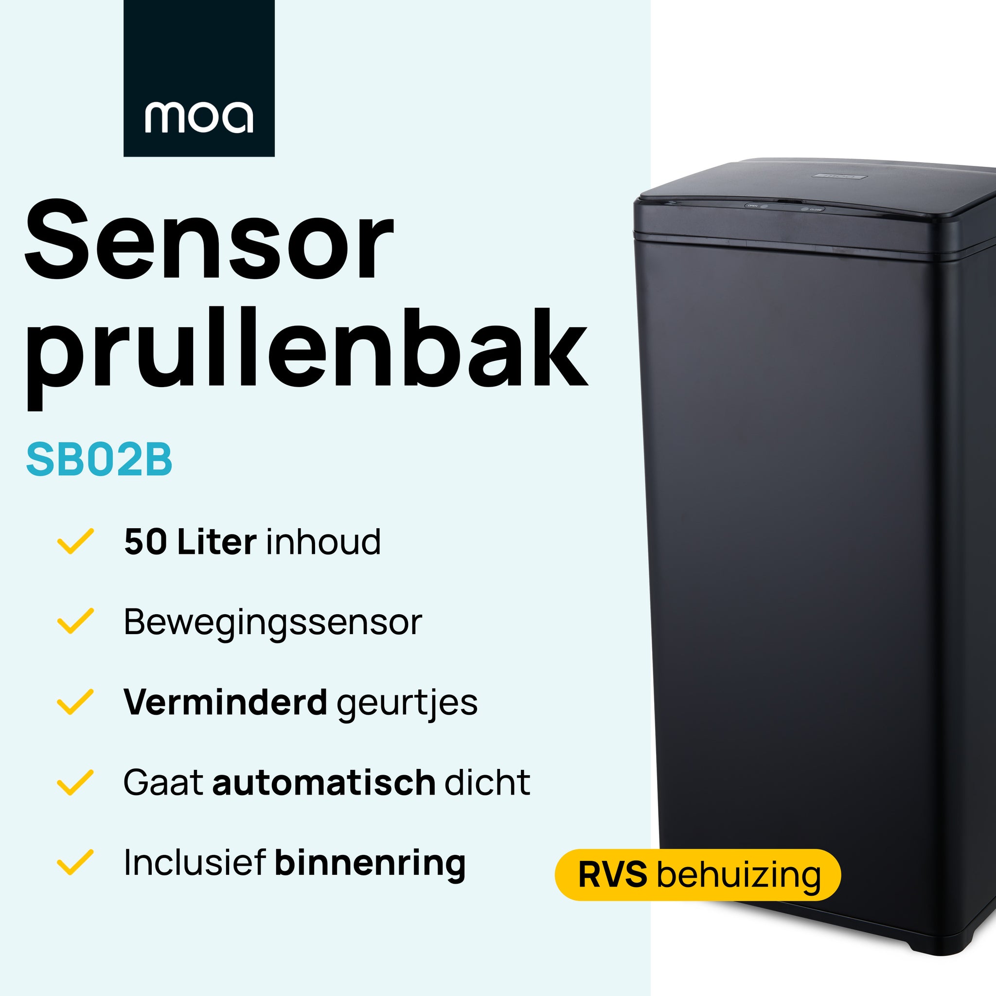 MOA Sensor Prullenbak - Zwart - SB02B