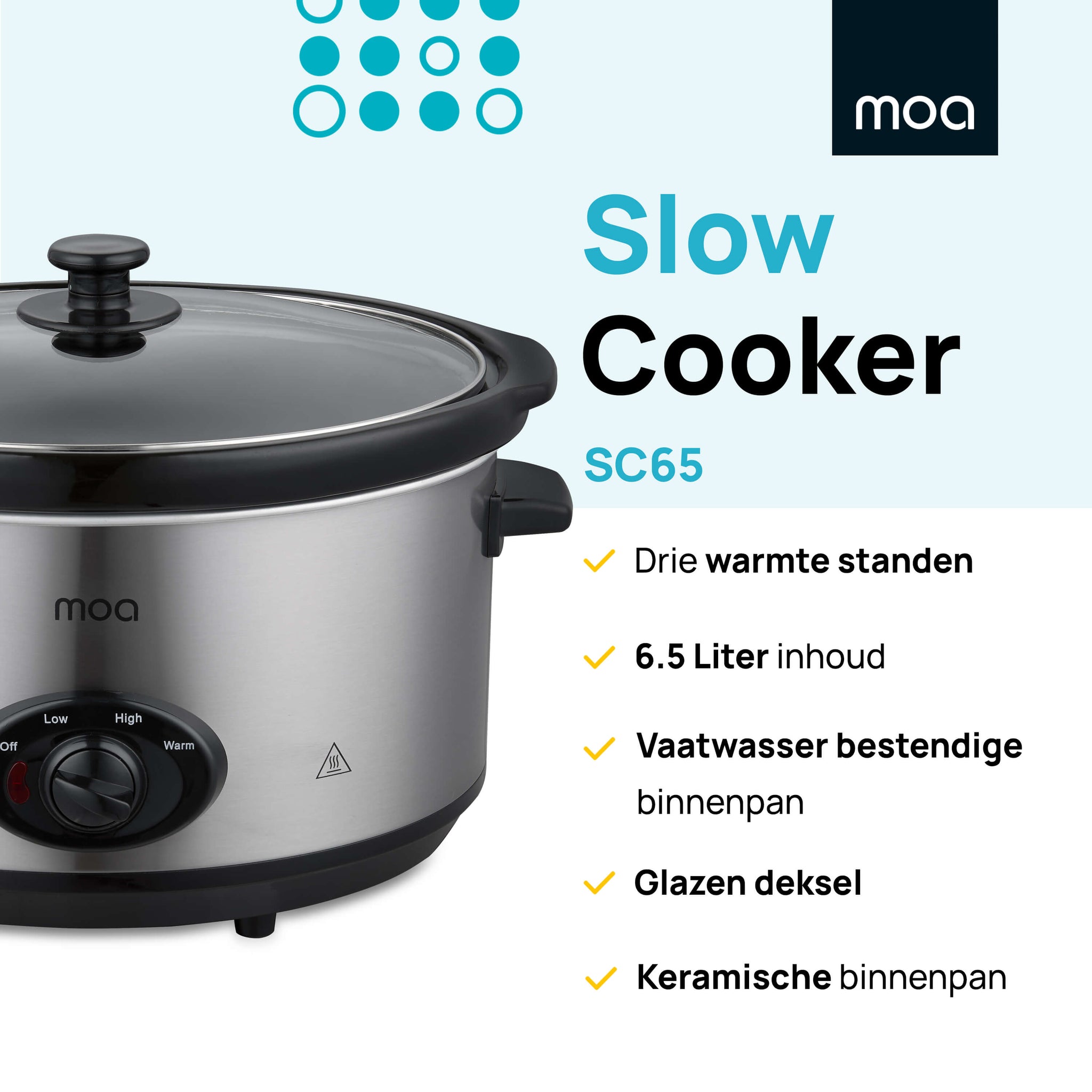 MOA Slowcooker - Zilverkleurig - SC65