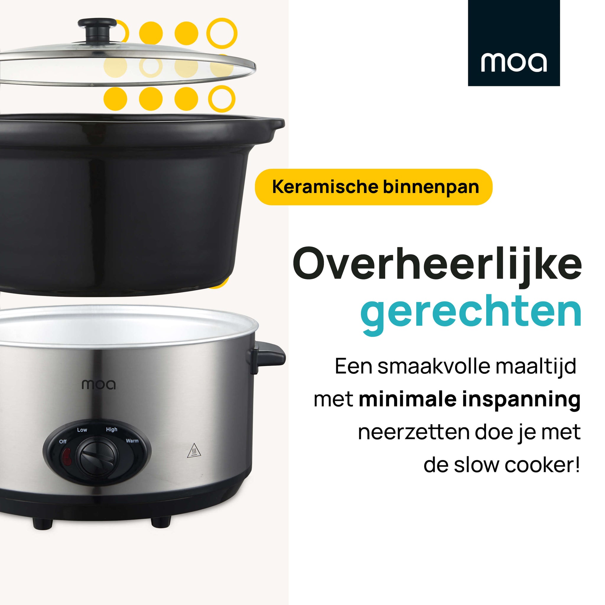 MOA Slowcooker - Zilverkleurig - SC65