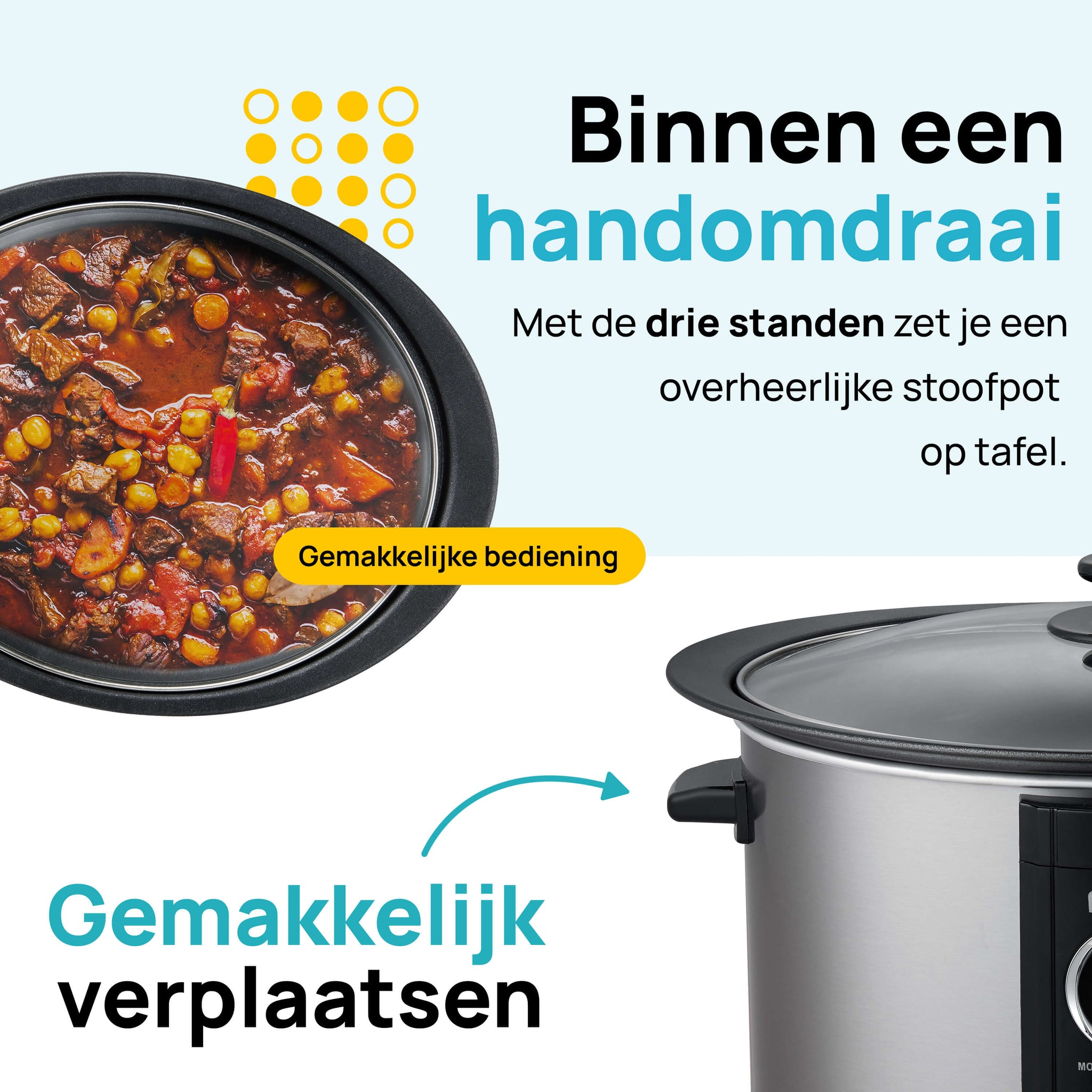 MOA Digitale Slowcooker - Zilverkleurig - SC65D