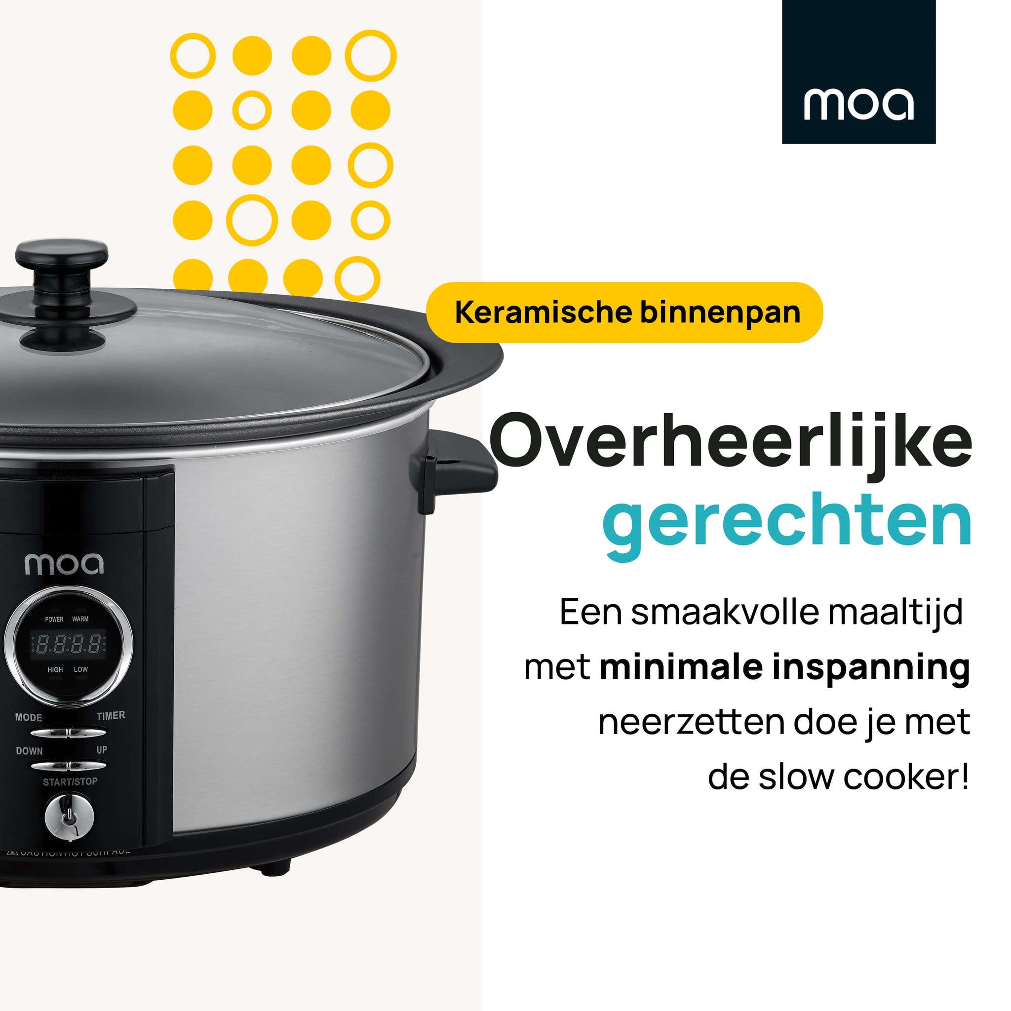 MOA Digitale Slowcooker - Zilverkleurig - SC65D