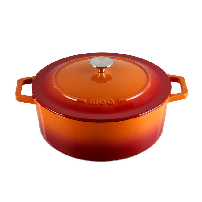 MOA Gietijzeren Braadpan - 26 cm - Oranjerood - C26OR