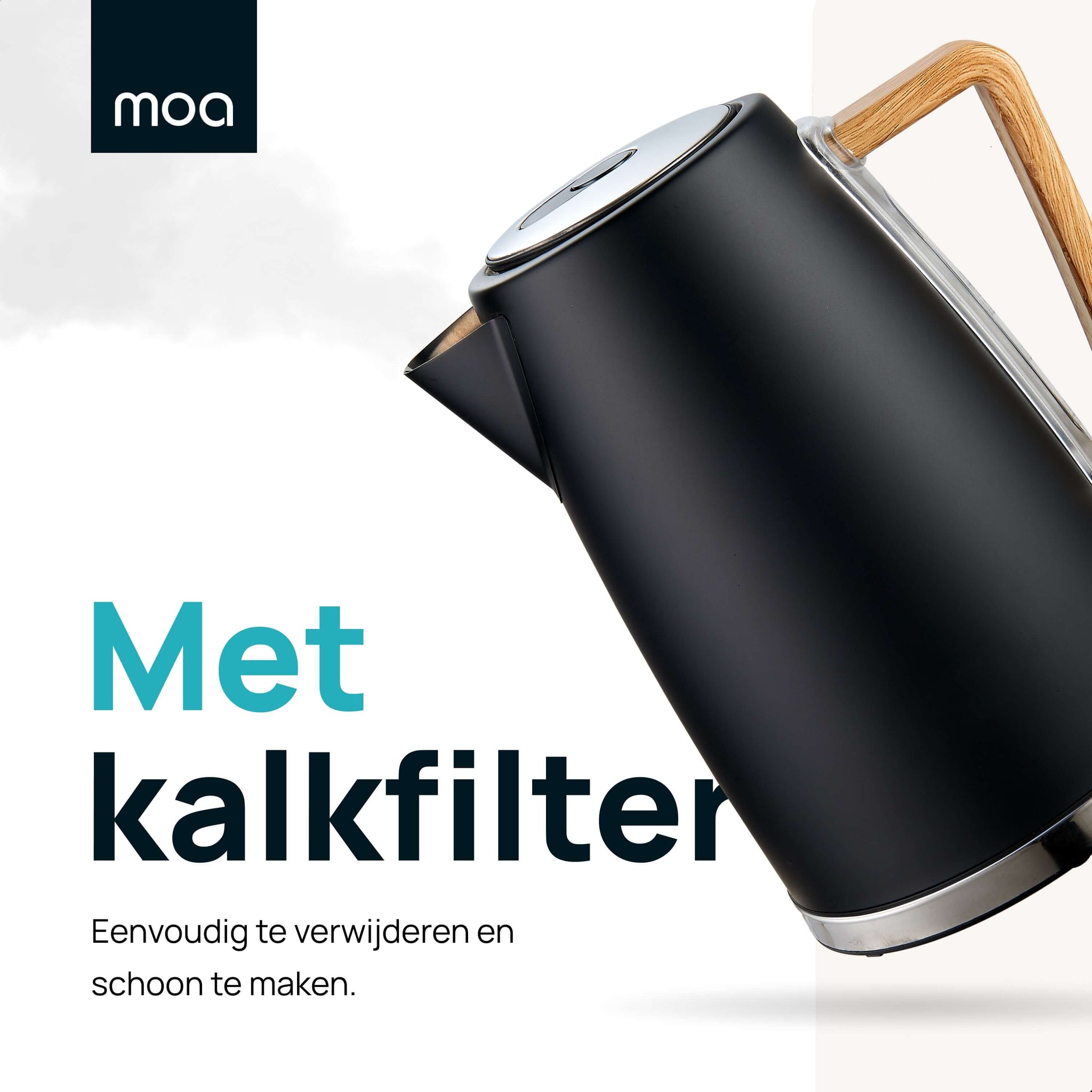 MOA Moderne Waterkoker - Zwart - EK1BN