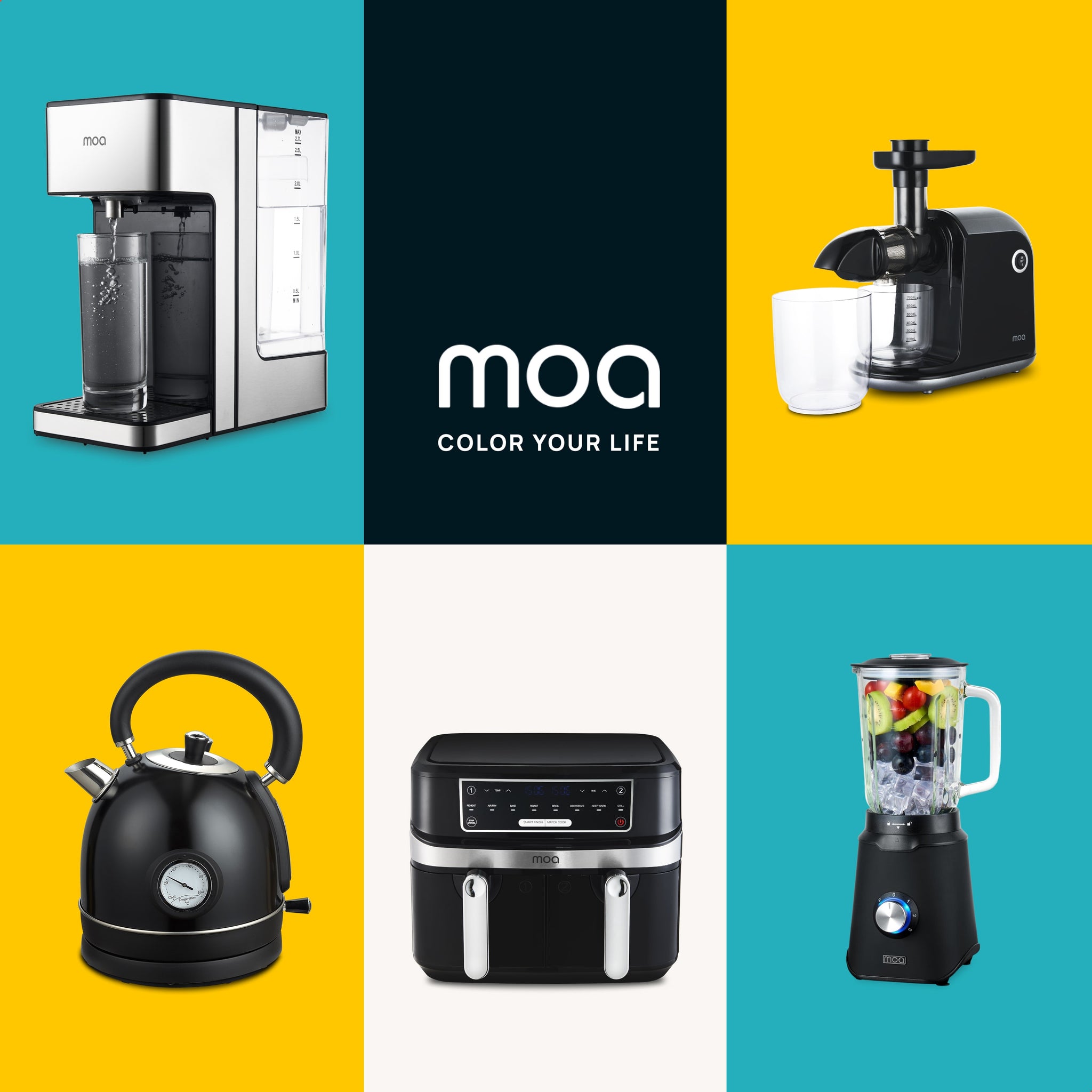 MOA Retro Waterkoker - Zwart - EK3TB