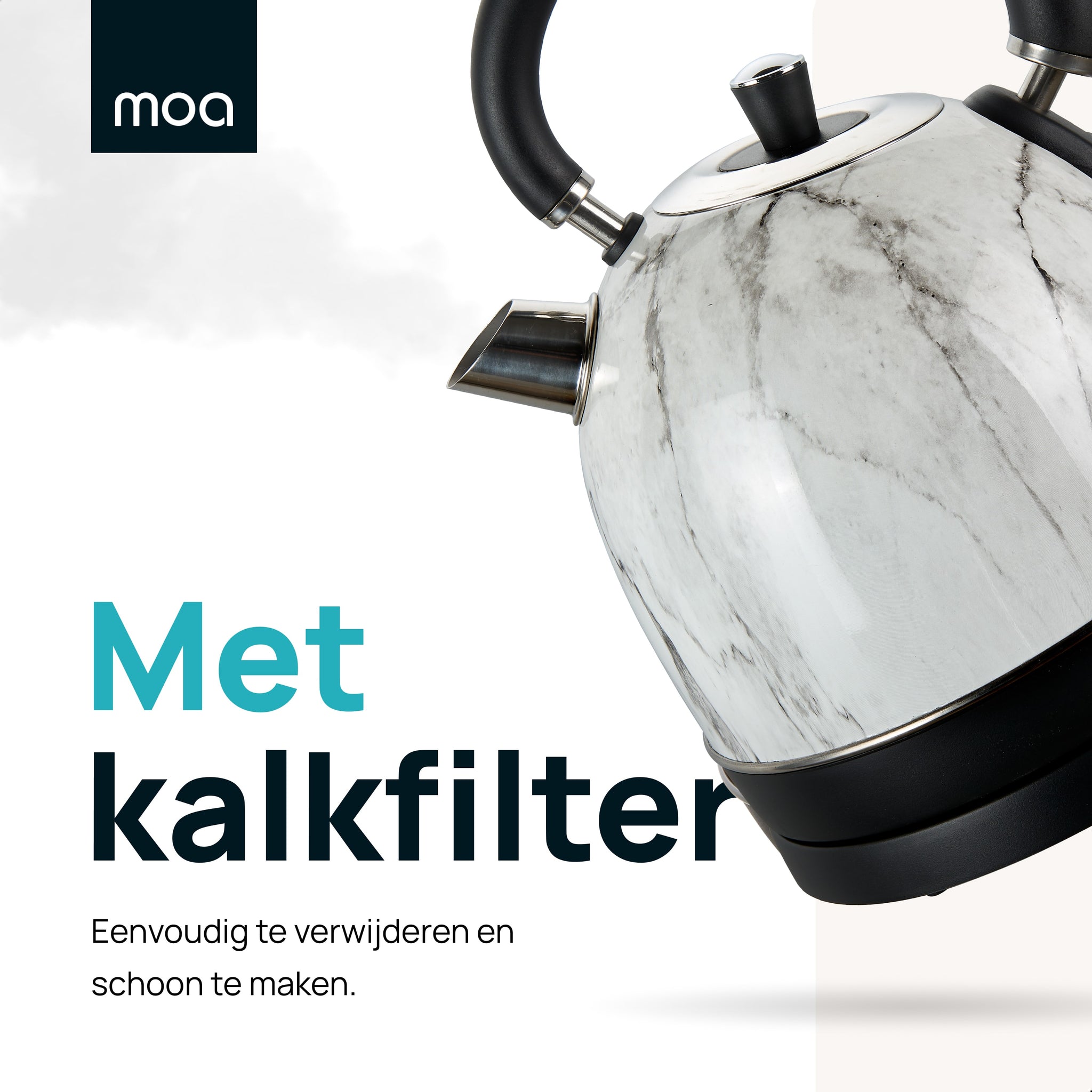 MOA Retro Waterkoker - Wit Marmer - EK3TM