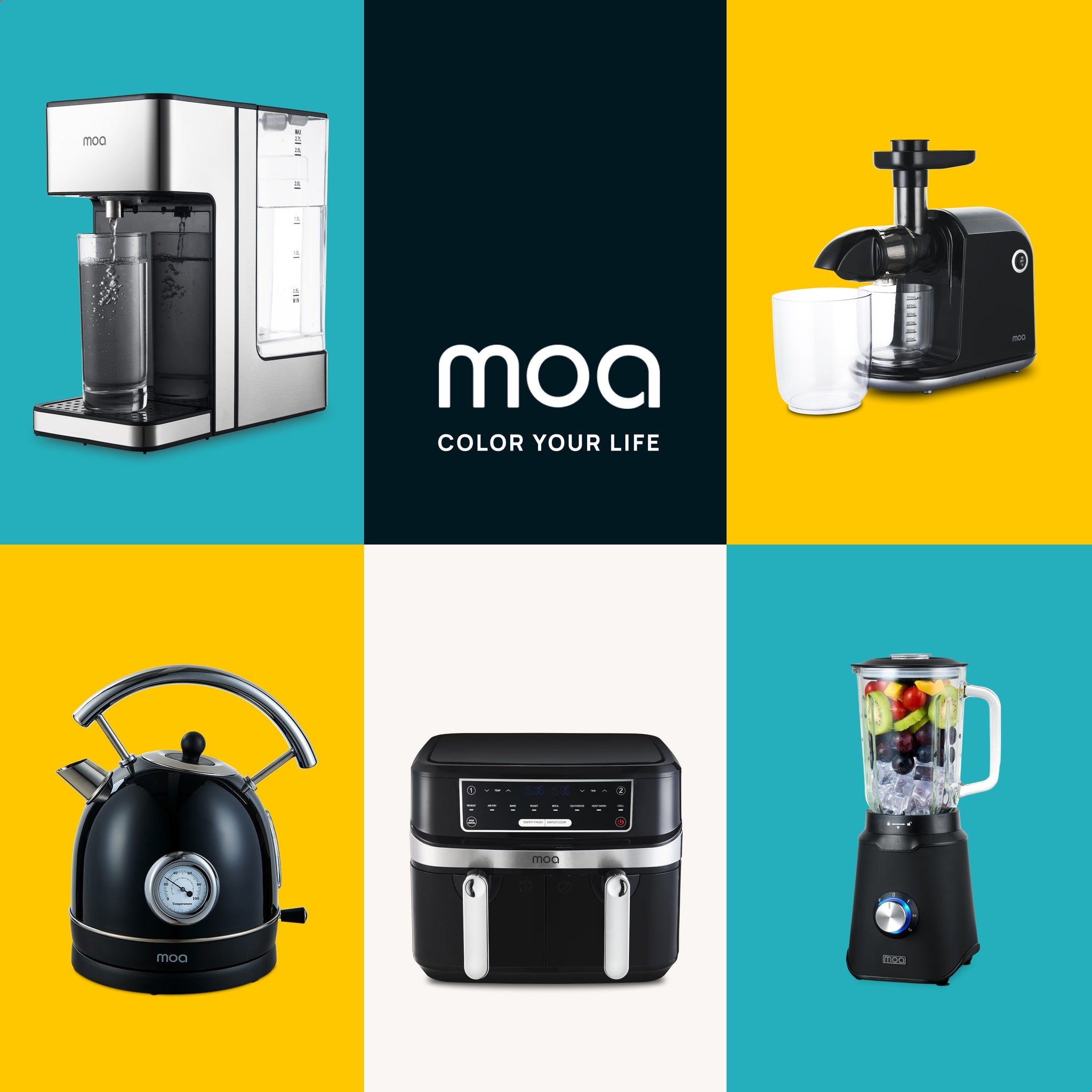 MOA Retro Waterkoker - Zwart - EK4TB