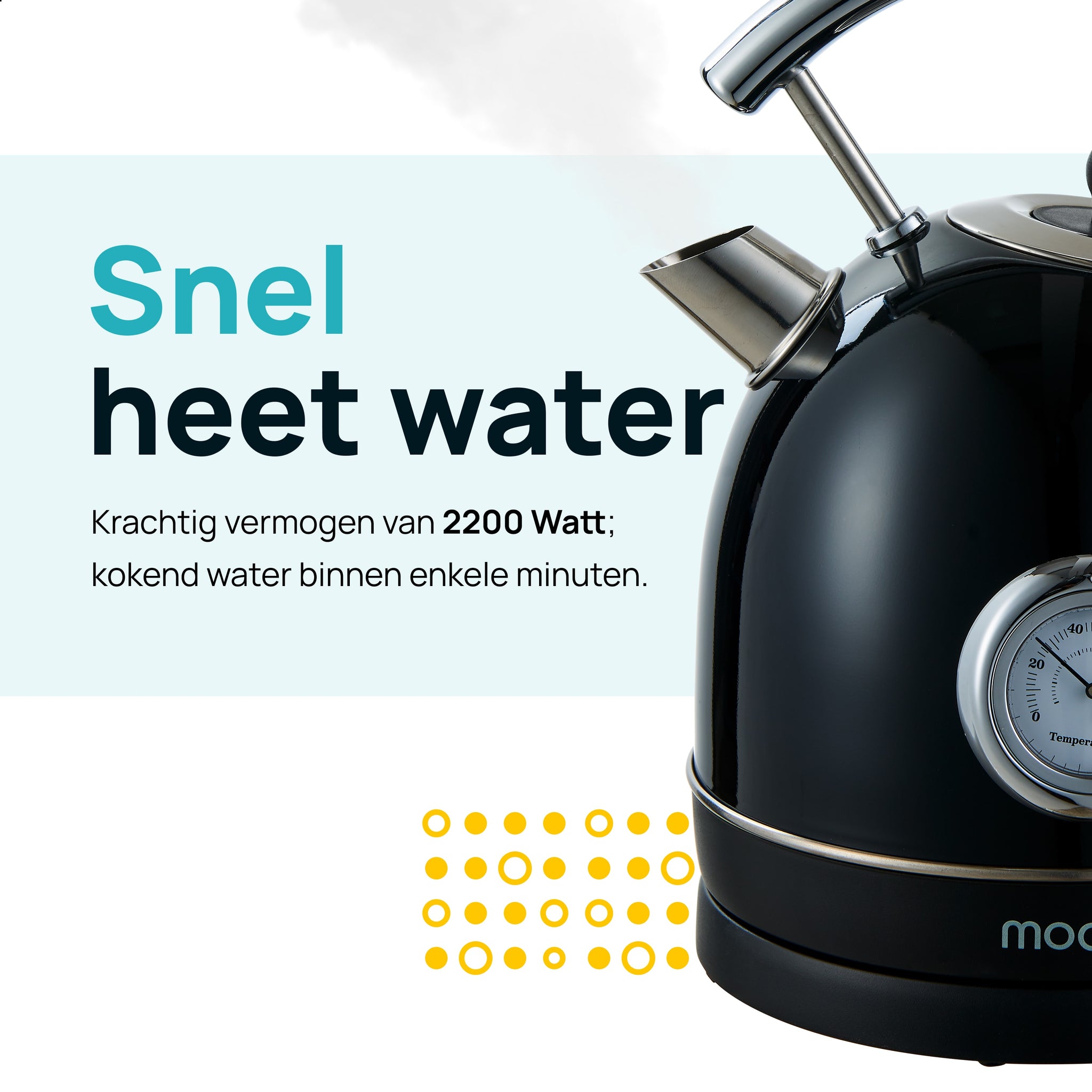 MOA Retro Waterkoker - Zwart - EK4TB