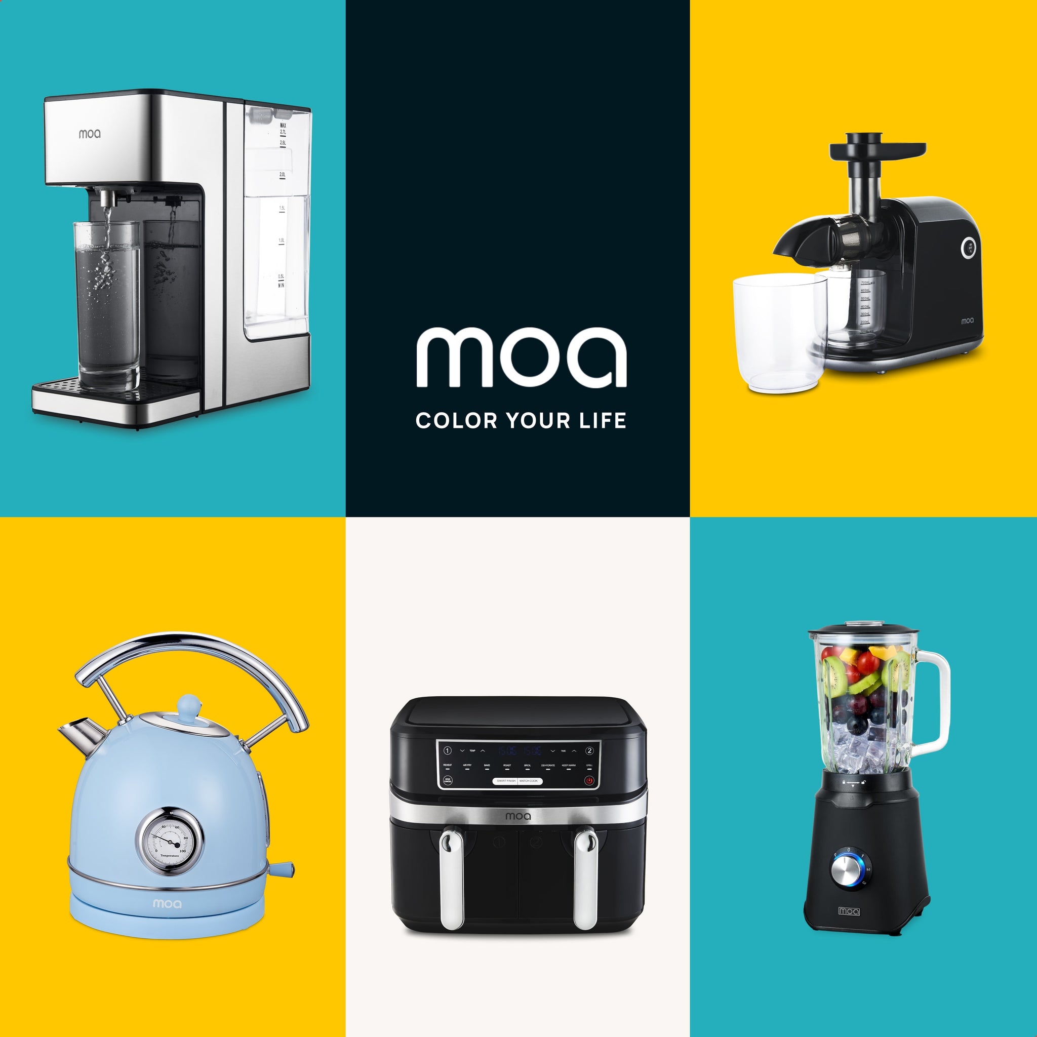 MOA Retro Waterkoker - Blauw - EK4TBL