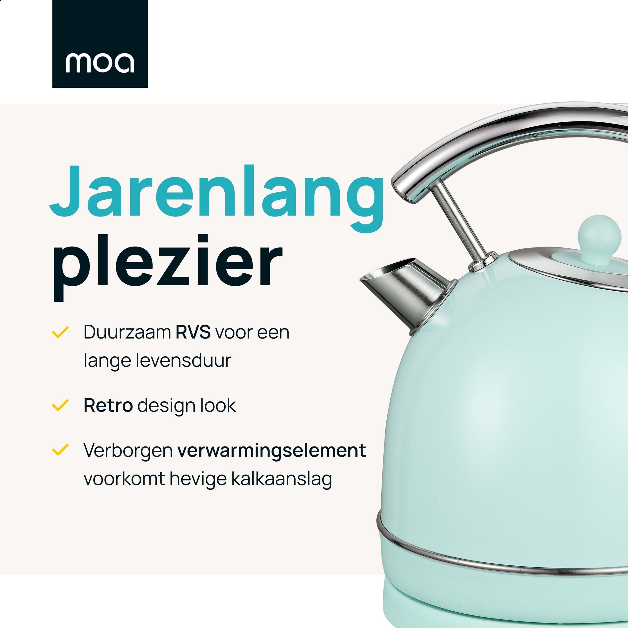 MOA Retro Waterkoker - Groen - EK4TG