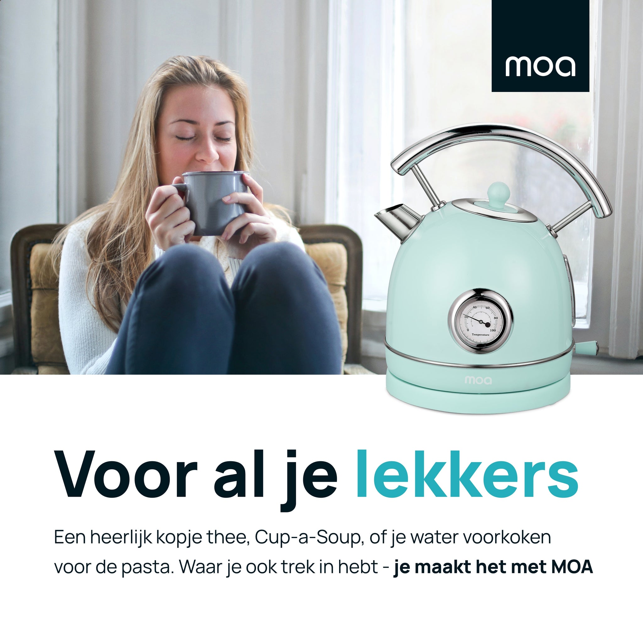 MOA Retro Waterkoker - Groen - EK4TG