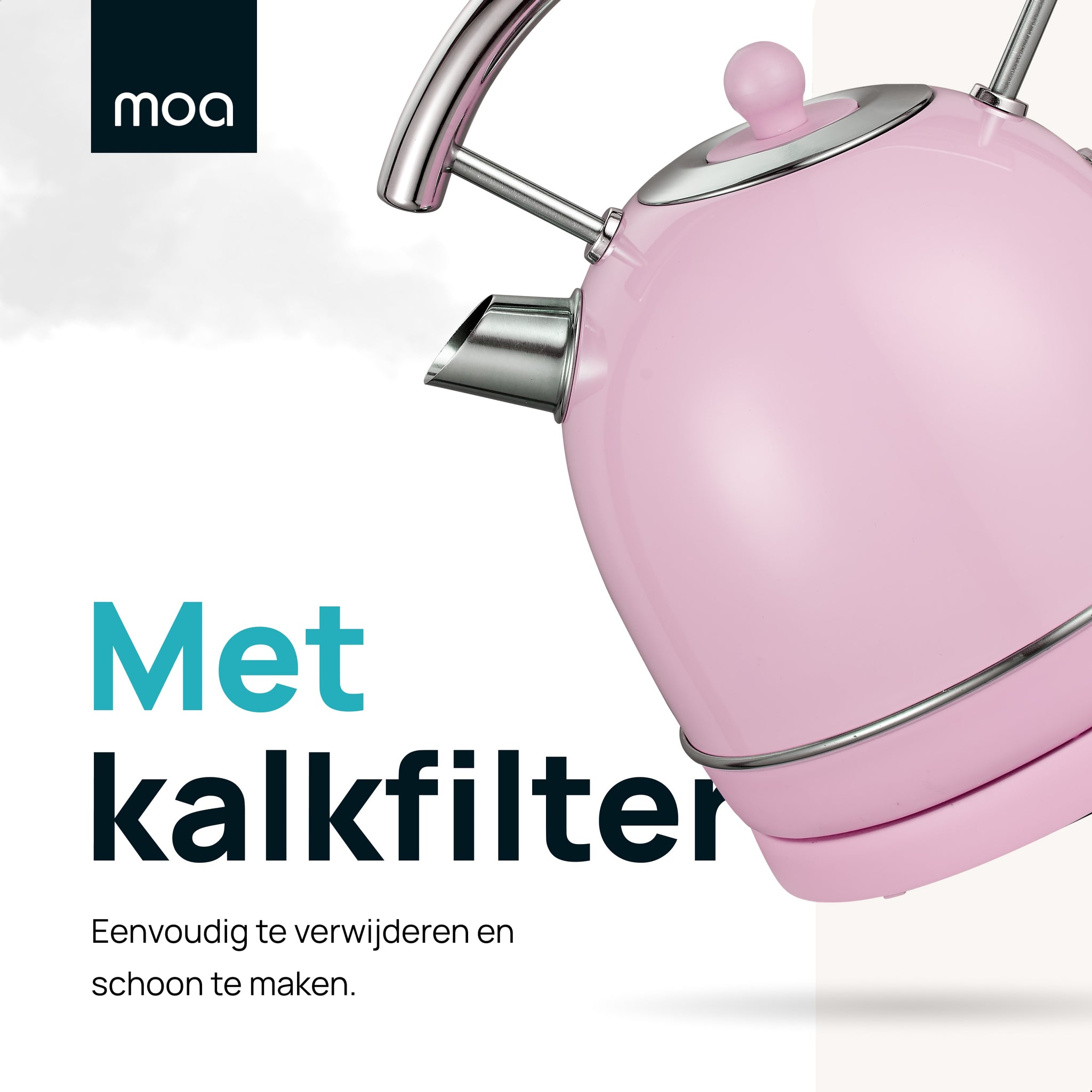 MOA Retro Waterkoker - Roze - EK4TP