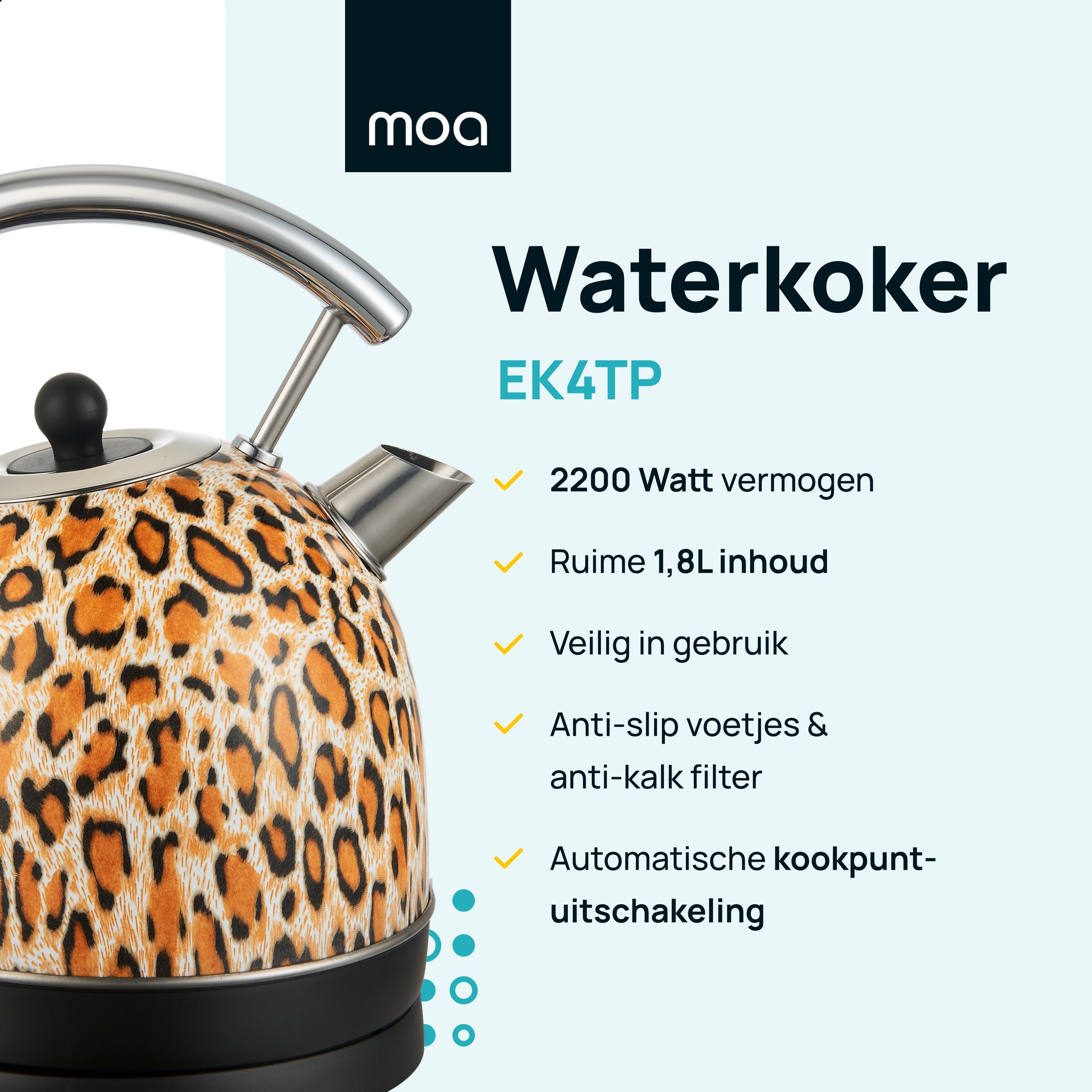 MOA Retro Waterkoker - Panter Print - EK4TPA