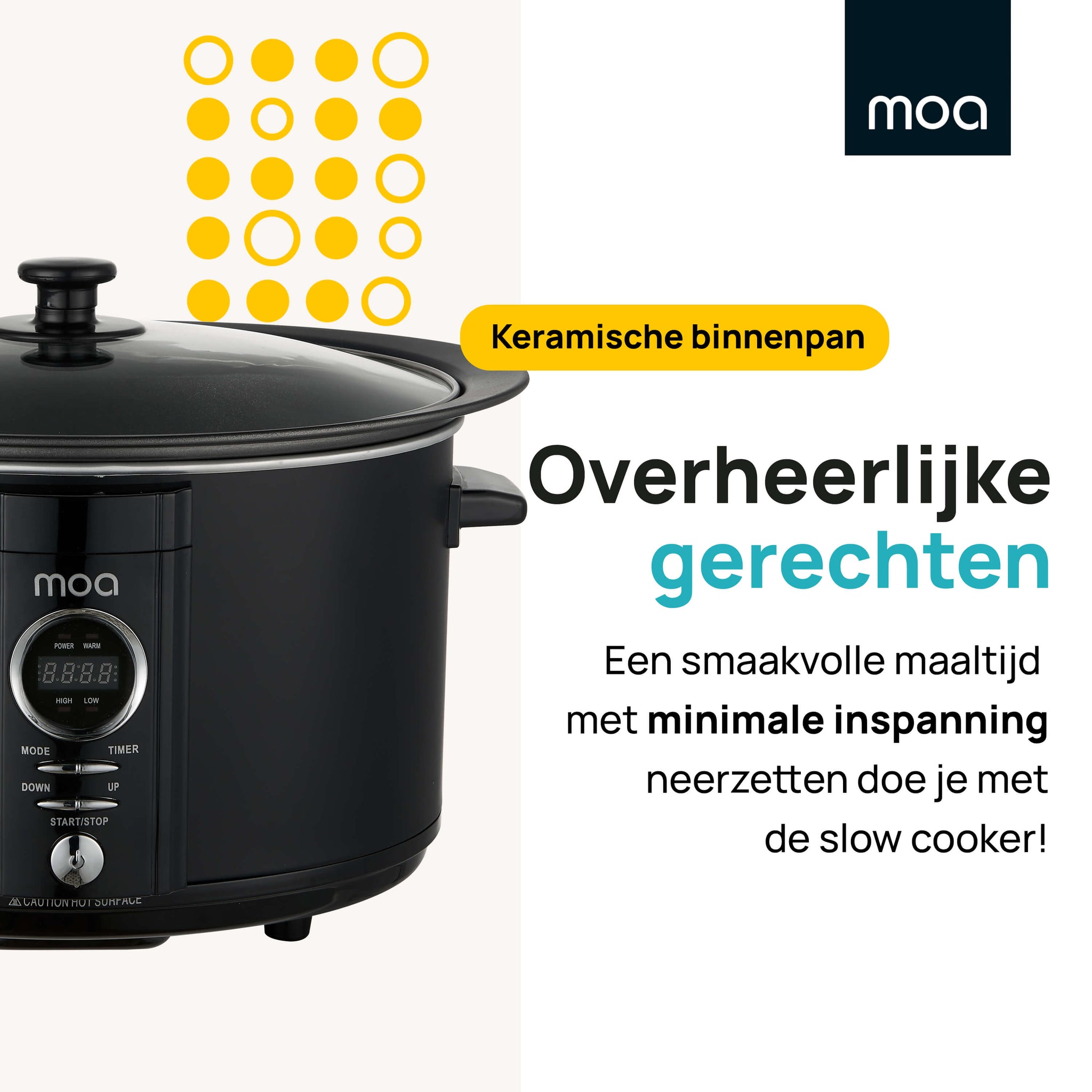 MOA Digitale Slowcooker - Zwart - SC65DB