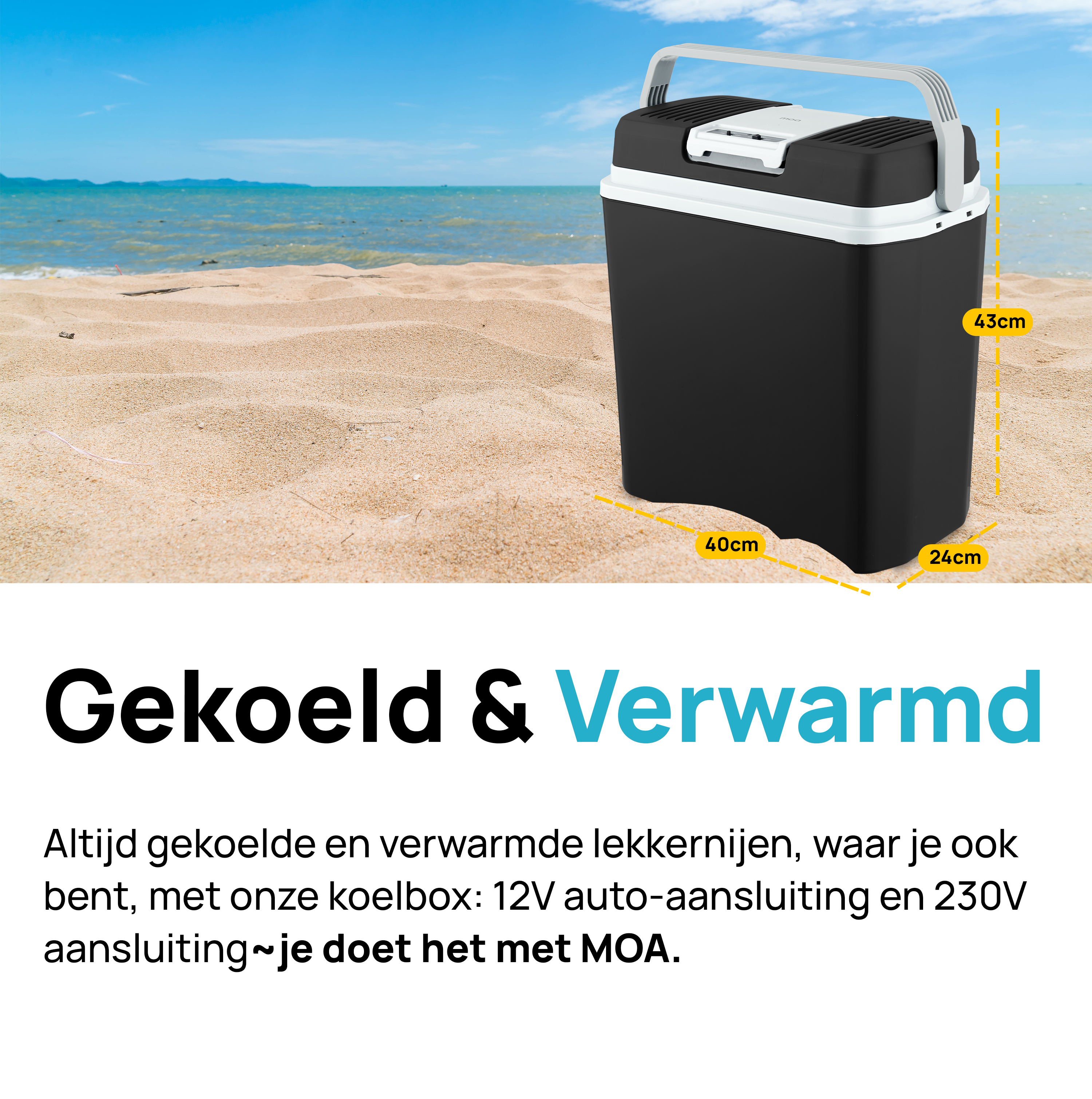 Koelbox Elektrisch 12v 230 volt - 22L Zwart