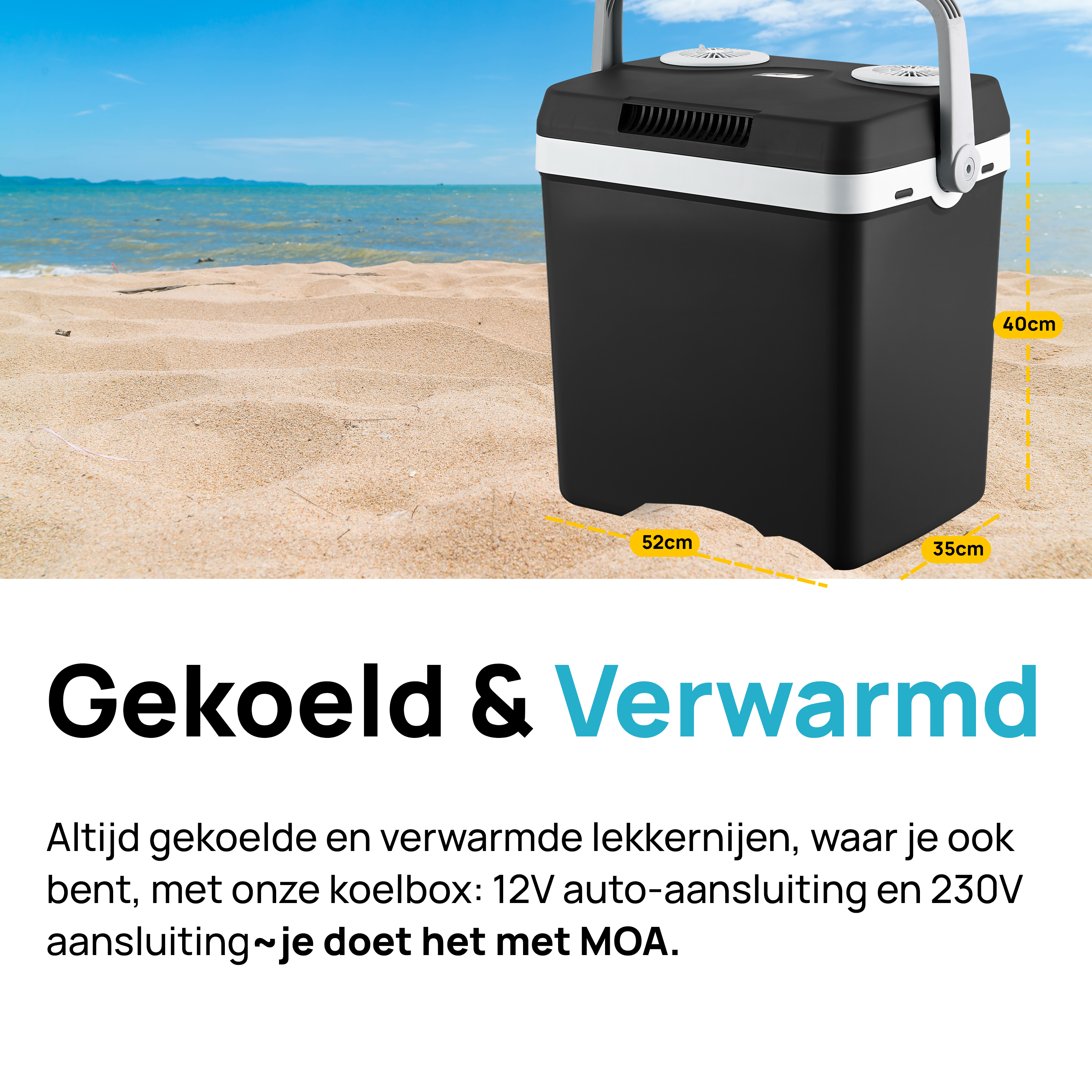 Koelbox Elektrisch 12v 230 volt - 32L Zwart