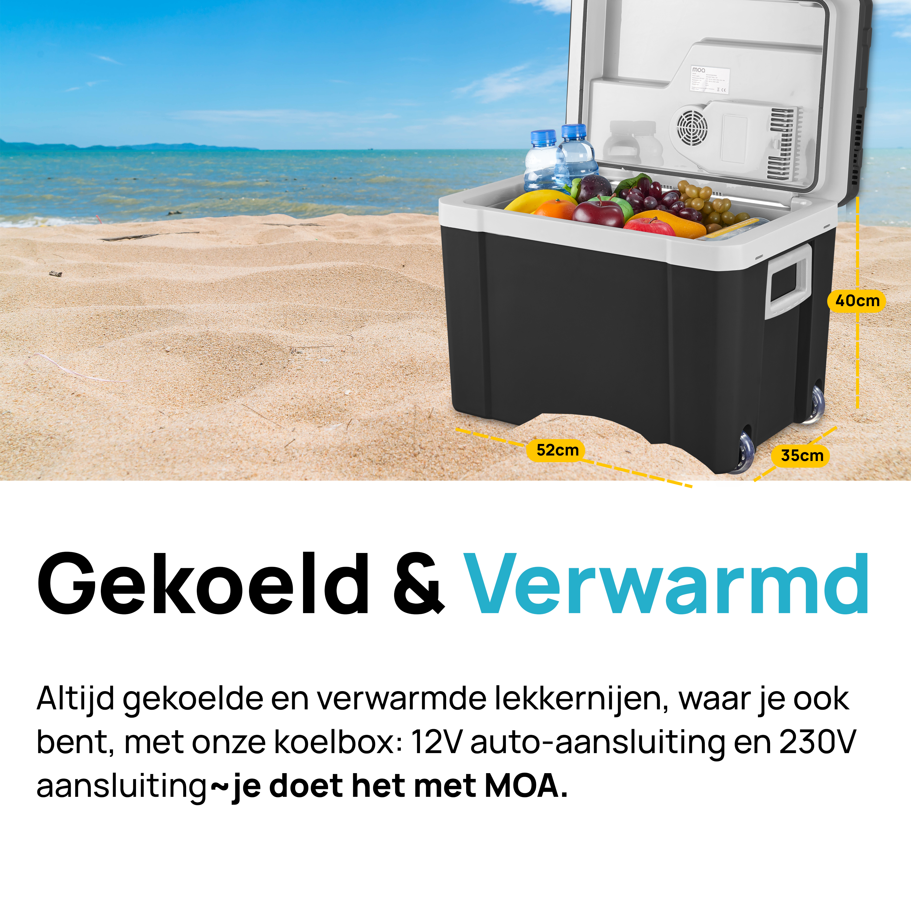 Koelbox Elektrisch 12v 230 volt - 40L Zwart