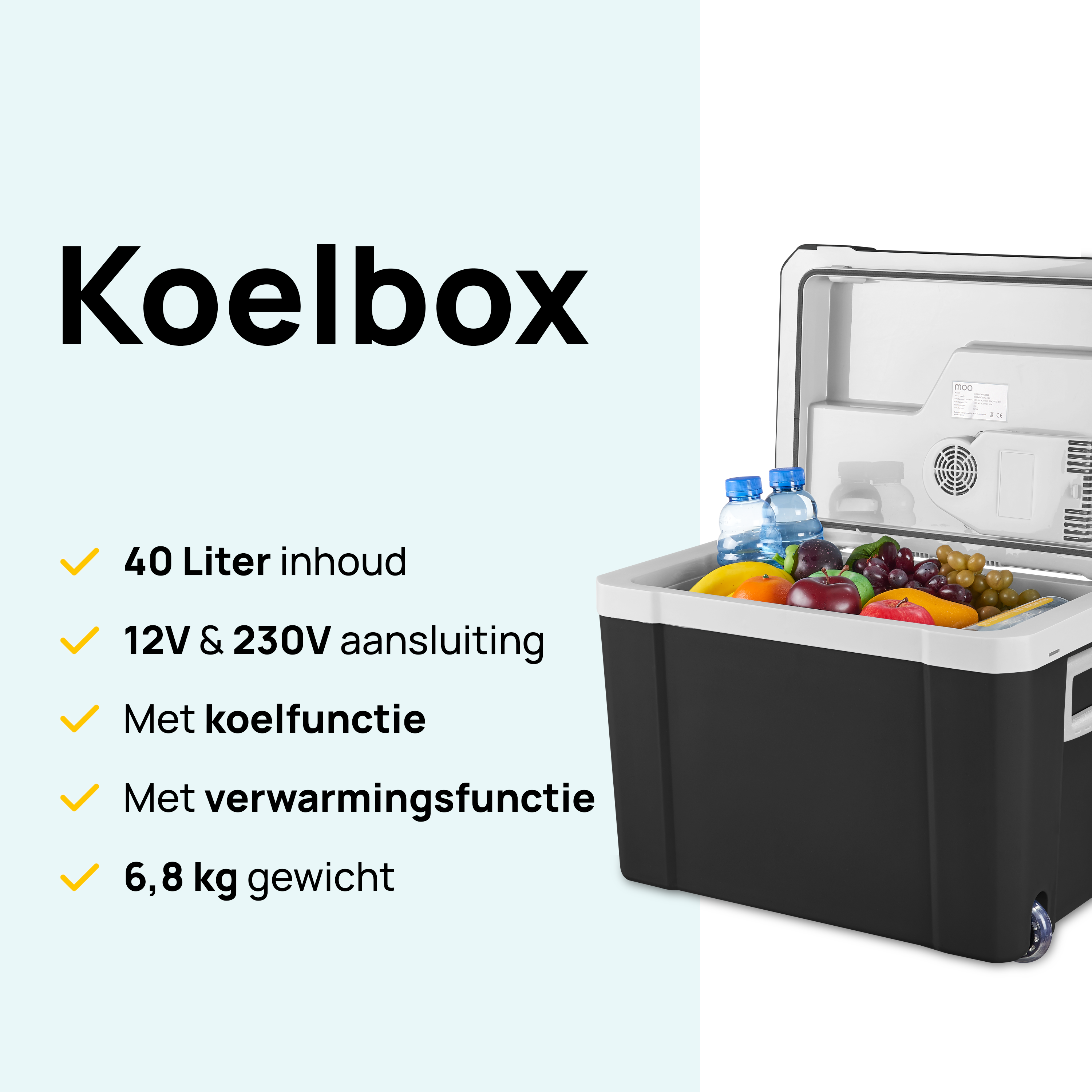 koelbox, 40 liter, 12V, 230V, koelfunctie